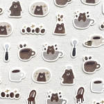 コーヒータイムのクマさんフレークシール
