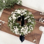 ホワイトベリーとグリーンのリース(22cm)