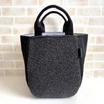 【送料無料】ころんとバルーンバッグ☆チャコールグレーボア&ブラックデニム