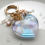 [Blue]雪のハートキーホルダー