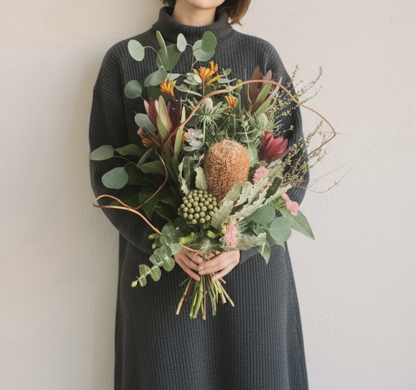 大きめ】フレッシュブーケからドライに変化するスワッグ ドライ