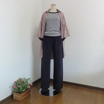 p様ご予約品・洗い加工しなやかコーデユロイのワイドパンツ・紺鉄色と他1点