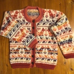 ★手編み★   犬柄カーディガン🐕（ビンゲ）【送料込み！】M〜Lサイズ