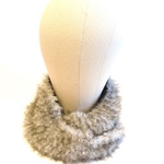 ネックウォーマー　メビウスの輪　グレー　手編み　秋冬