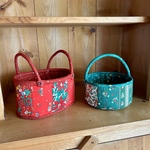 (hando103様お取置き分)クリスマスパッチワークバスケット＊２個set
