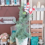 ラスト！超お買い得！現品SALE♡【ブルーアイス】大きめクリスマスアイアンピックつき！素敵なガーデン♡おしゃれ樹脂器セット