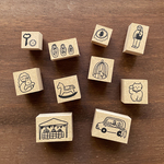 いそのけい 絵日記スタンプ単品｜02 蚤の市（is-02）はんこ ハンコ スタンプ