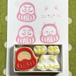 【消しゴムはんこ】お顔が変わるダルマはんこ☆（持ち手なし）