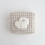 わんこのボックスポーチ（ホワイト）