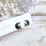 ブラックムーンのピアス・イヤリング レジン アレルギー対応