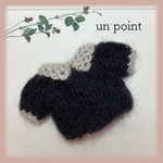 22cmドール用🤎モヘア半袖セーター♡ブラック　リカちゃん　ブライス