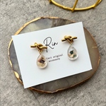 《🆕knot shell drop》幸せを呼ぶ大人のむすびノットピアス/イヤリング レジン しずく 秋 冬 人気 クリア 揺れるピアス Rin ランキング 繊細