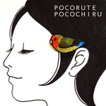 ☆新柄☆ コザクラインコの刺繍ヘアピン(左向き)
