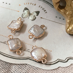 淡水パールスクエアコネクターチャーム1個♡