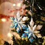 クリスマスオーナメント🎄存在感たっぷり雪の結晶オーナメント❄️2個セット⭐️ホリデーラッピング無料です（╹◡╹）🎀