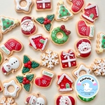 【10個】クリスマスクッキー　デコパーツ　お菓子　かわいい　サンタクロース　ツリー　雪だるま　スノーマン　雪　結晶　星　アイシングクッキー　フェイクスイーツ  ミニチュア　おうち　家　商品番号A-37