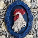 小国鶏　ビーズ刺繍ブローチバッグチャーム