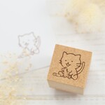 お馬のおもちゃで遊ぶ猫ちゃんのはんこ