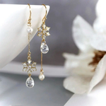 雪結晶の滴ピアス/イヤリング
