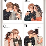 chan.ce オリジナルステッカー　4種4枚入り  close to you  君に近づく季節　カップル　ペア　人物ステッカー　