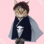 《受注製作》送料無料☆彡なんちゃって着物袖風ツーピースイケてる袴〜猫のワンピース犬のツーピース