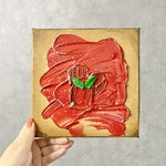 アクリル画『いちごジャムトースト』絵画/アクリル画/テクスチャーアート/アート/キャンバス/インテリア