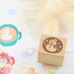 【単品販売】雪だるま-カプチーノのスタンプ