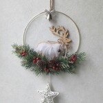 真鍮のトナカイクリスマスリース(約32cm前後)クリスマス2025　クリスマスリース　クリスマス飾り　お正月　しめ縄　しめ飾り　結婚祝い　新築祝い　誕生日　クリスマスギフト　贈り物