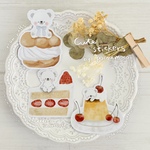 【ステッカー】しろくまくんとスイーツ３design【sticker】