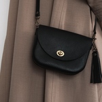 総手縫い本革ショルダーミニ　手染め宇宙柄