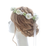 花冠 大人用 ~ Sweet Flower Tiara ~ 白　花かんむり　結婚式☆ウエディング☆ブライダル