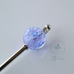 かんざし とんぼ玉 薄紫 パープル 青 花 ガラス玉 ギフト プレゼント 和装 着物 浴衣 上品 透明感 個性