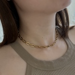 【3秒着脱】Magnet Chain Choker マグネット チョーカー ネックレス ステンレス ユニセックス 金属アレルギー対応 シンプル 重ね付け