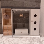 asaka351 様オーダー分１ / 6 ドール用　モダン洋風 ホワイトクローゼット　セット　　