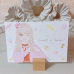女の子とスイーツ ポストカード