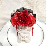 赤薔薇のクラシックカチューシャ