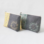 【送料込み】ファスナーポーチセット　猫　刺繍　ミシン刺繡　大きめポーチ　 お揃い　ホリデーセット2025