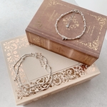 ［再販］カレンシルバー ラフロンデルMIX ネックレス／ブレスレット 2点set お得 silver925／950 ホワイトシルバー  ユニセックス 