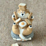 《受注制作》食パンにまみれてウハウハ♪赤柴犬さん(目玉焼き付き)
