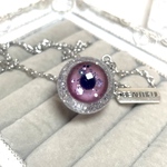 グラスアイネックレス(アッシュピンク)