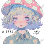 A-1534 女の子 ステッカー sticker 素材 コラージュ collage シール achashop