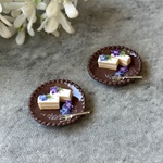 【受注生産】スミレの砂糖漬けのショートケーキ ハンドメイド ミニチュア