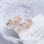 大人リボンのイヤーアクセサリー（シフォン）ピアス / イヤリング　no.1482