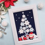 サンタクロースと雪の結晶ツリー＊フレームアレンジ＊クリスマス飾り＊ちりめんつまみ細工