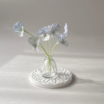 ほんのり透ける粘土のパンジー（ニュアンスブルー6本セット）タイニーブーケ　クレイフラワー