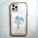 【人気No.2】【再販×3】【水色系のブーケ】スマートフォンに挟むお花　iPhoneケーススマホケース インナーシート iPhone12.13.14.15.16 Pro Promax 花束