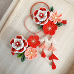 ちりめん つまみ細工 ベビークリップ　七五三  ヘアアクセサリー  髪飾り   お食い初め ひな祭り 浴衣 和装   初節句 お宮参り 夏祭り ひなまつり 箱入り2点セット