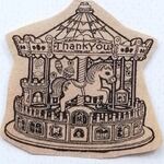 1313 ファンシー メリーゴーランド thankyou 遊園地 はんこ ヴィンテージ アンティーク ハンコ スタンプ ゴム印 ラッピング  レトロ  白馬 馬 サンキューカード