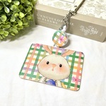 うさぎ リール ネックストラップ パスケース 定期入れ　カードケース　ネームホルダー　社員証 IDホルダー オフィス