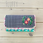 check & flower 24　Wファスナー長財布